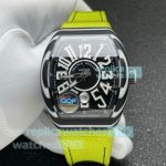 QQF Swiss Replica Franck Muller Vanguard V41 Watch with Fluorescent Green Strap 
